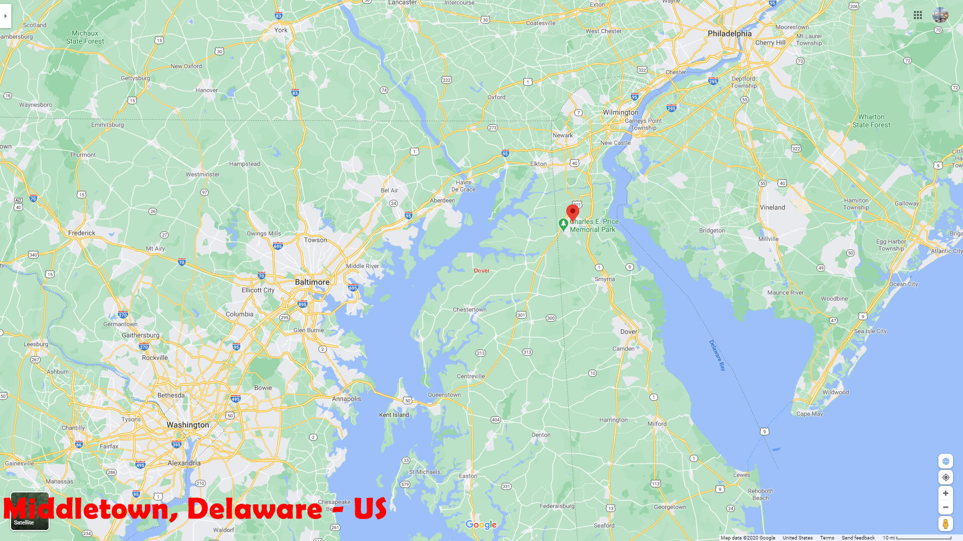 Middletown Neighbourhood Map Delaware US